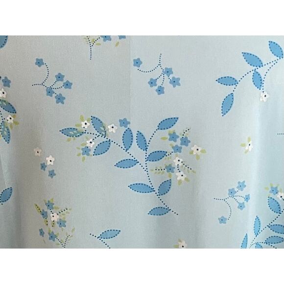Sindrella Baby Blue Floral 3/4 Sleeve Long Robe, Size L - Picture 5 of 11